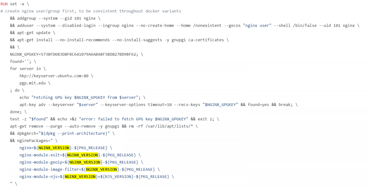 基于Docker系列逐行解析Nginx镜像Dockerfile